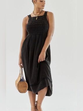 Anthropologie Dress Smoked Bare Midi cotton size Medium